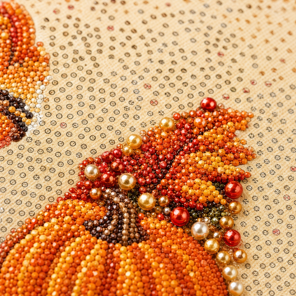Duskbead – Pearl-Look Bead Pumpkin &amp; Squirrel Diamond Art Kit