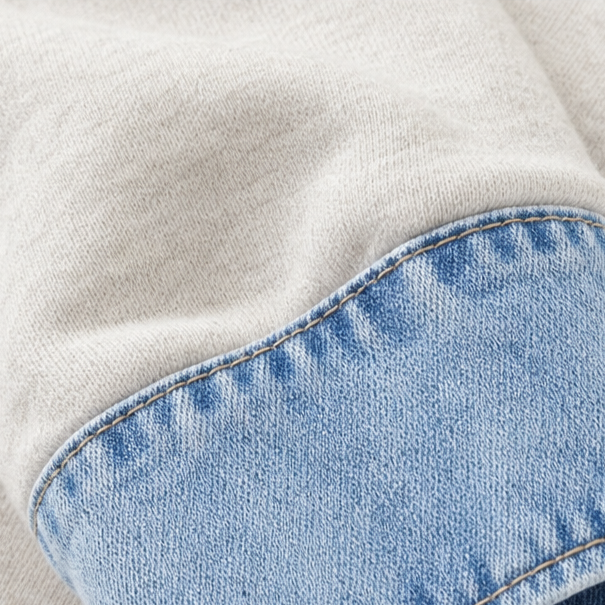 Denver &amp; Wren – Denim-Yoke Colorblock Pullover Sweatshirt