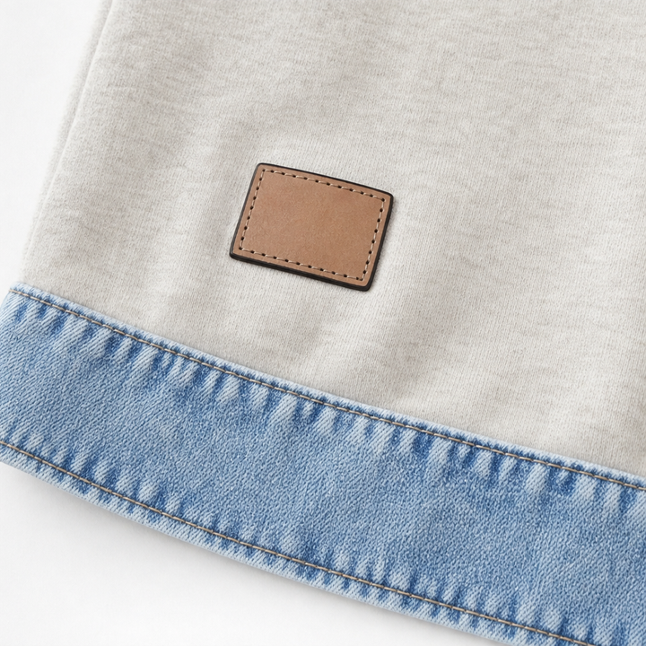 Denver &amp; Wren – Denim-Yoke Colorblock Pullover Sweatshirt