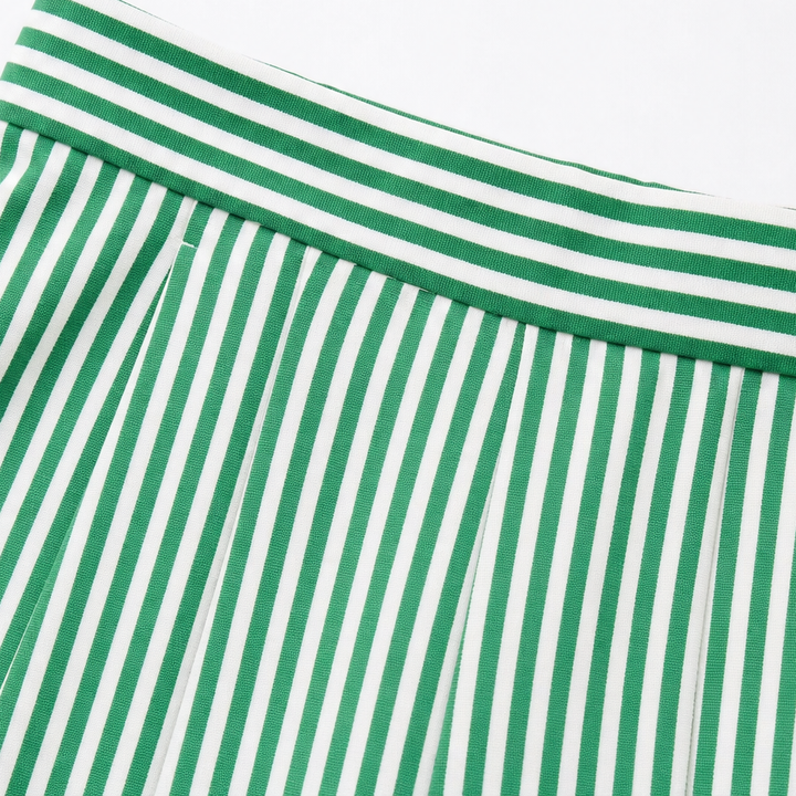 Wearbella – High-Low Striped Shirt And Wide-Leg Pants Set