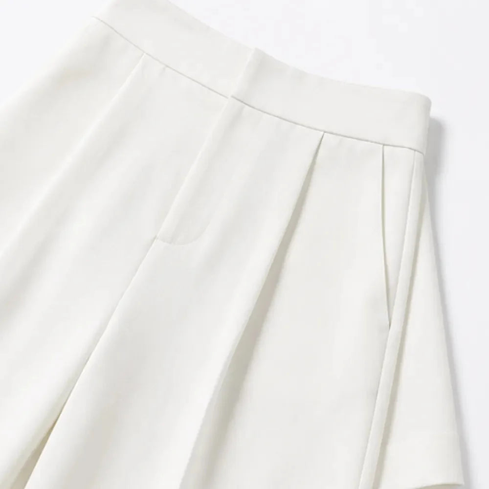 Solene – Stand Collar Wide Leg Culotte Two Piece Set