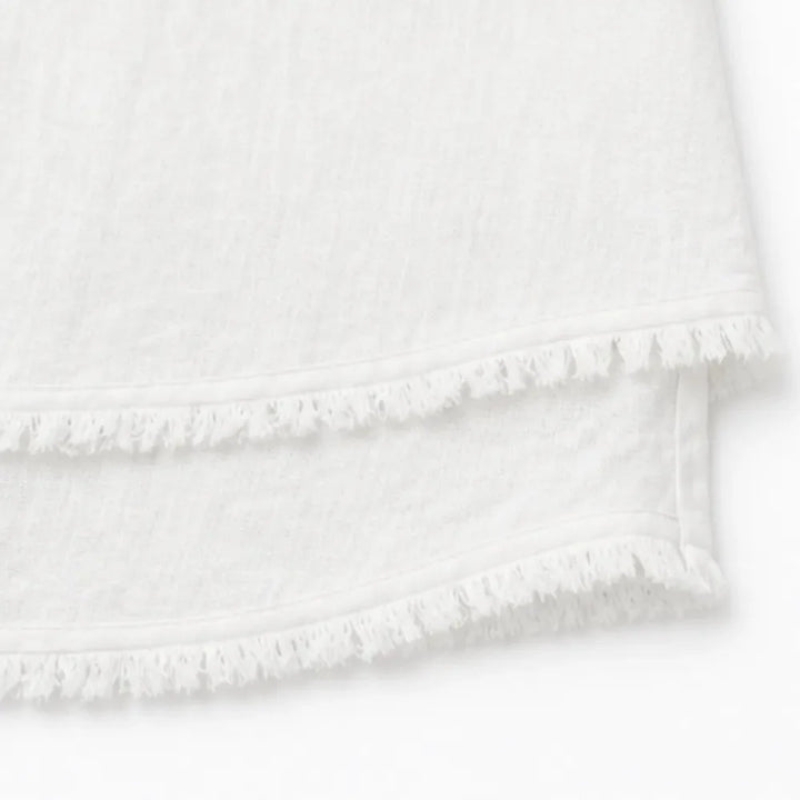 Lorelei – Boho Frayed-Trim V-Neck Tee for Women, Loose Tummy-Hiding Fit