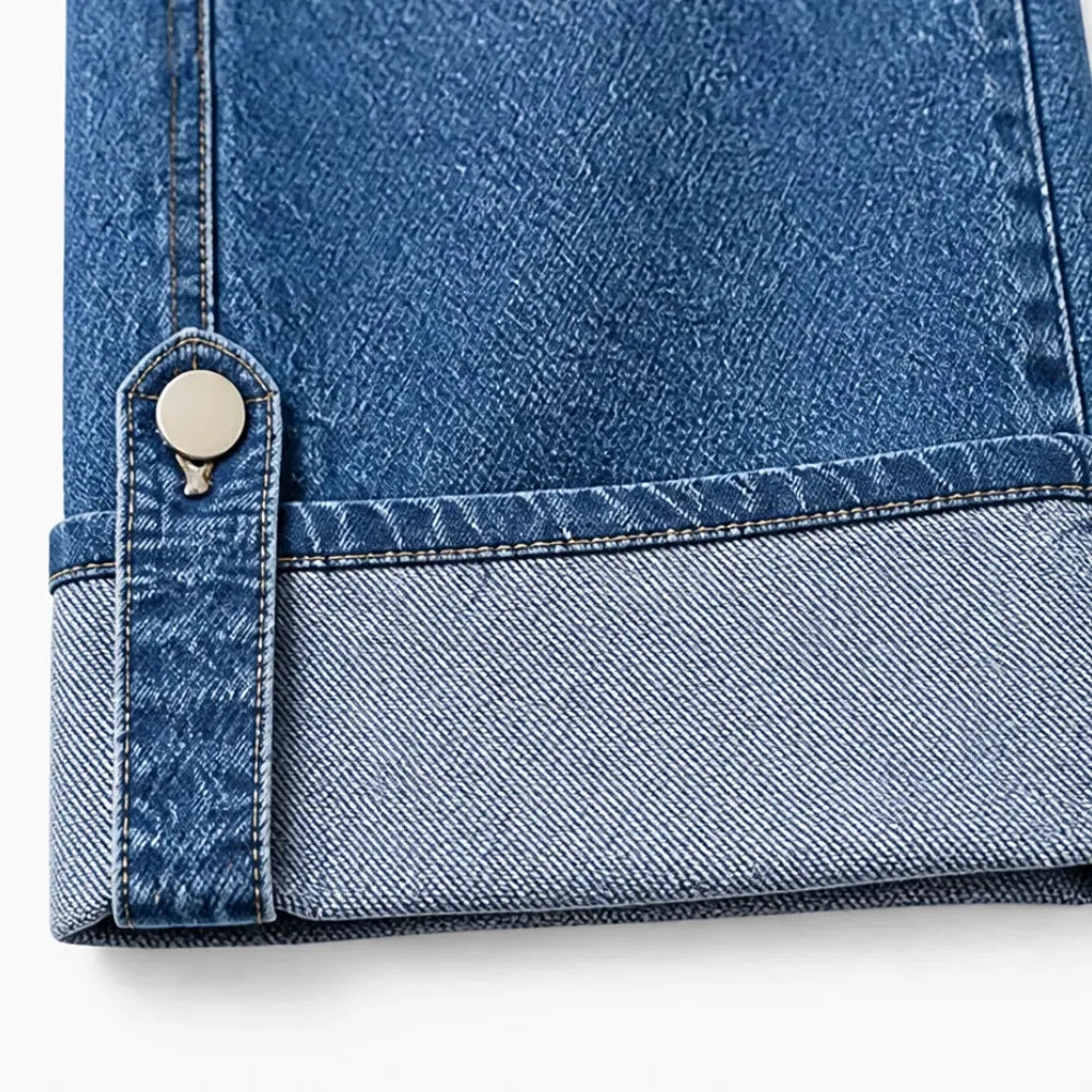 Marielle – Wide Leg Cropped Cargo Jeans with Rope Tie Waist