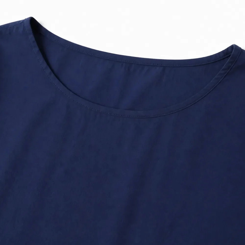 Marelle – Linen-Look Midi Dress with Three-Quarter Sleeves &amp; Pockets