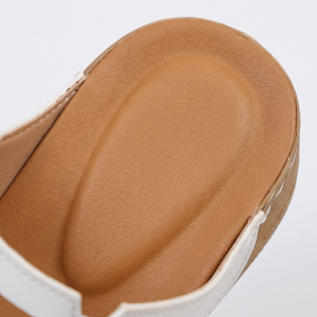 BellaArch Cushioned Wedge Sandals with Gold Strap Detail