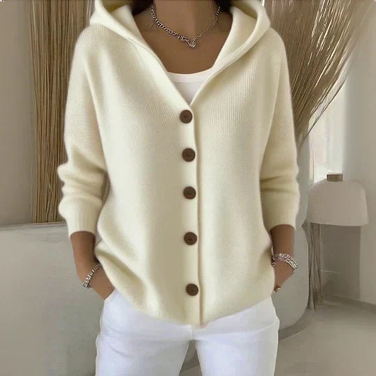 Darienne™ | Cardigan en maille à capuche boutonné