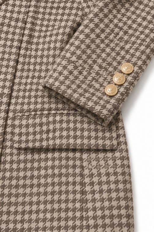 Composure – Plaid Double-Breasted Blazer &amp; Wide-Leg Pants Set