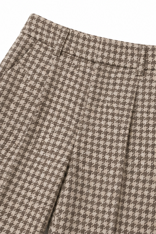 Composure – Plaid Double-Breasted Blazer &amp; Wide-Leg Pants Set