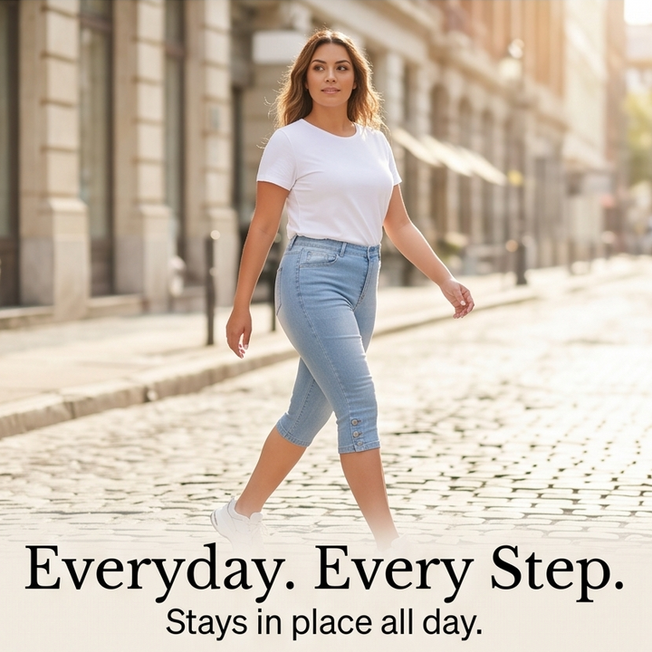 Velora — Slimming High-Waist Capri Jeans