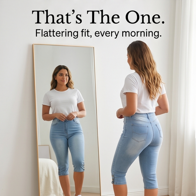 Velora — Slimming High-Waist Capri Jeans