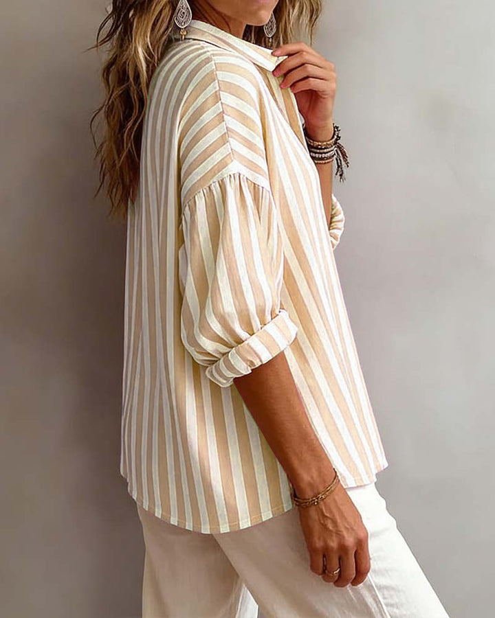 Nora | Blouse rayée ample à col