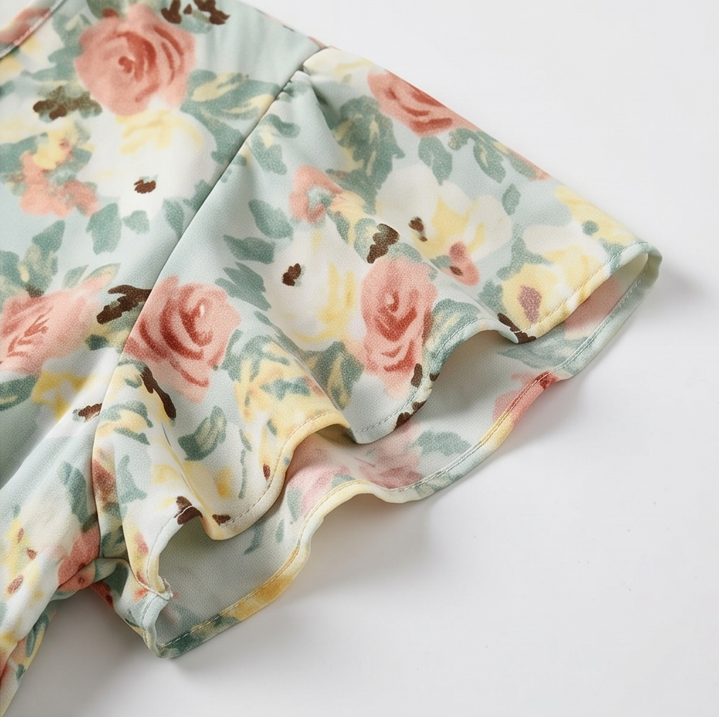 Florenza – Floral V-Neck Smocked Waist Midi Dress