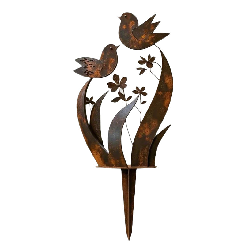 Lark &amp; Iron – Rustic Bird &amp; Wildflower Garden Stake