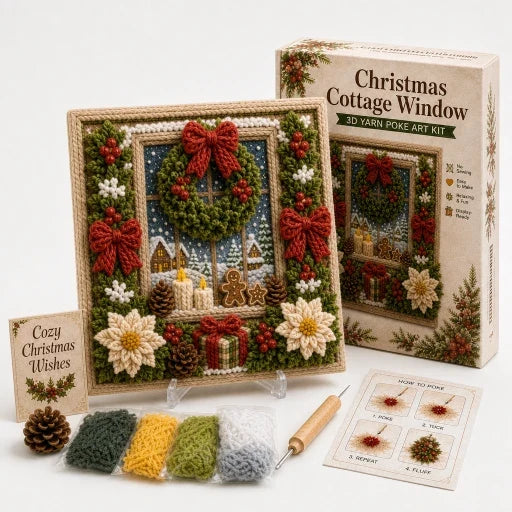 Foldery – Pre-Punched 3D Christmas Yarn Art Kit