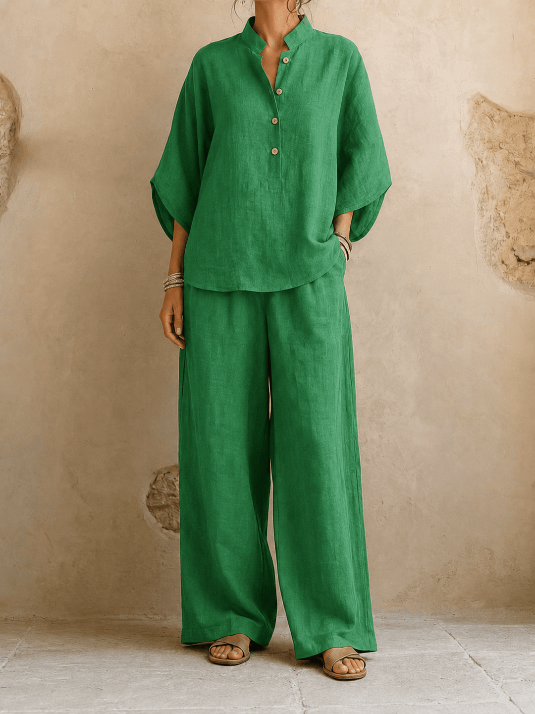 Maribel | Ensemble à manches chauve-souris et pantalon large