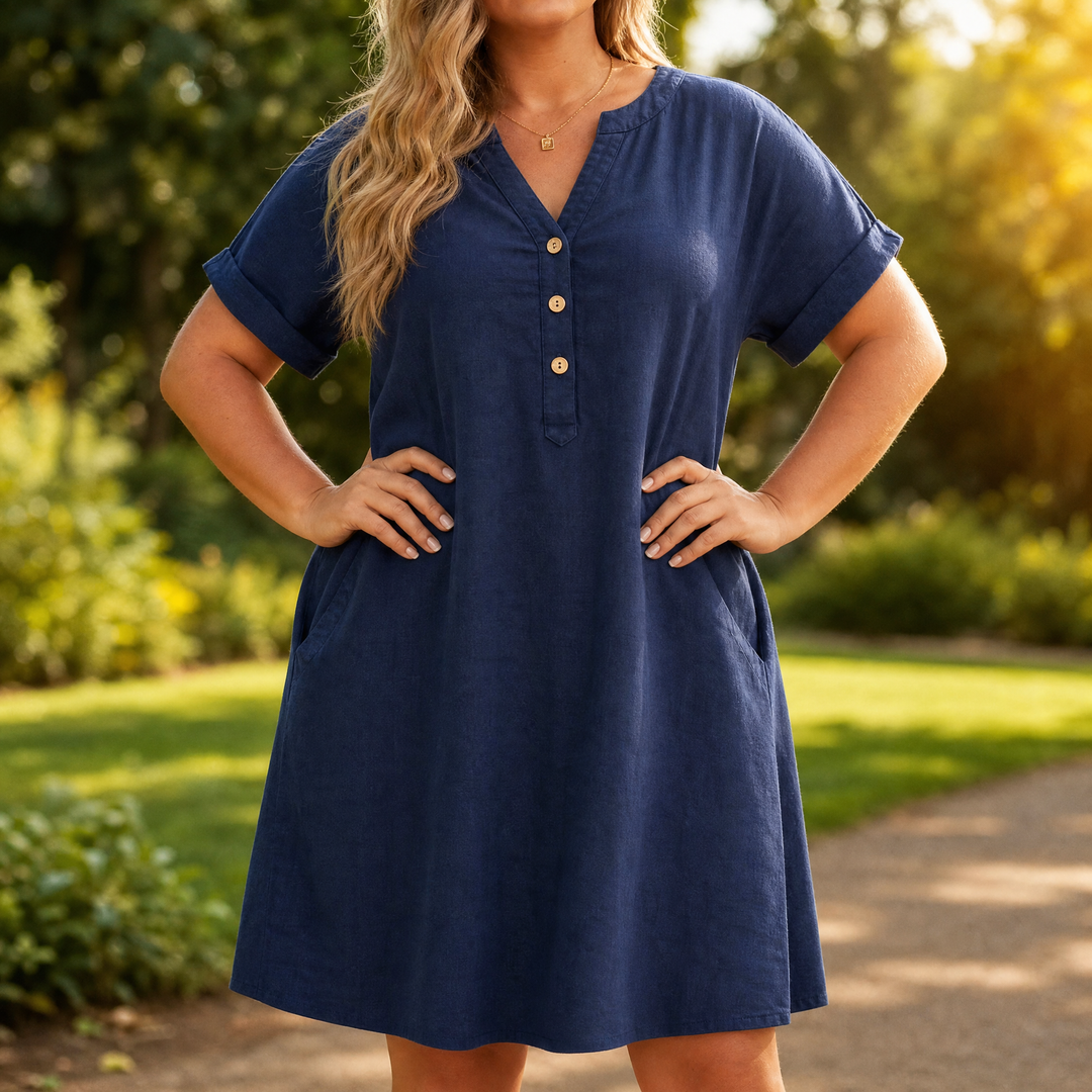 Sunhara – Breezy V-Neck Boho Sundress with Pockets