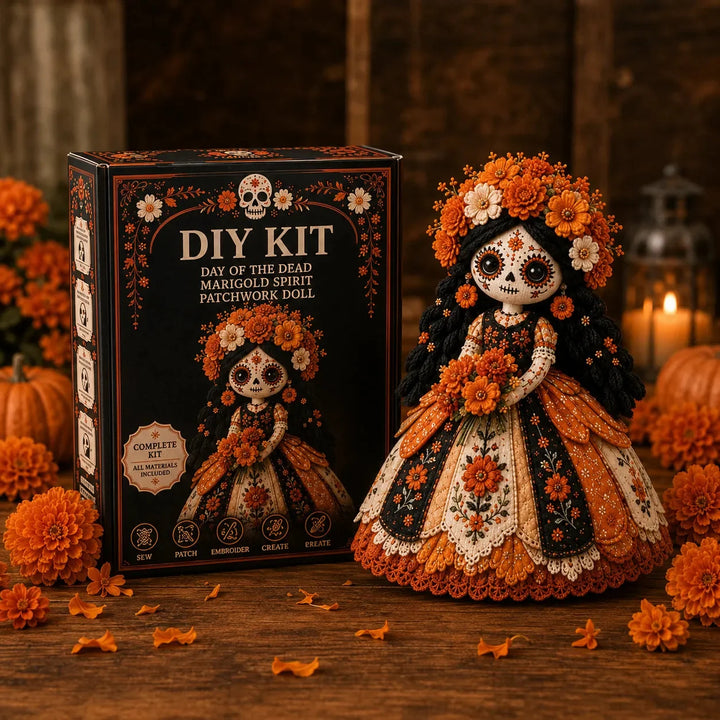 Stitch &amp; Story – Day of the Dead Patchwork Doll DIY Craft Kit for Beginners