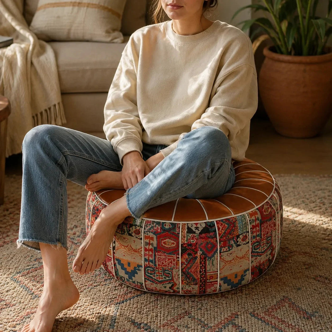 Marokka – Bohemian Storage Ottoman Pouf with Hidden Compartment