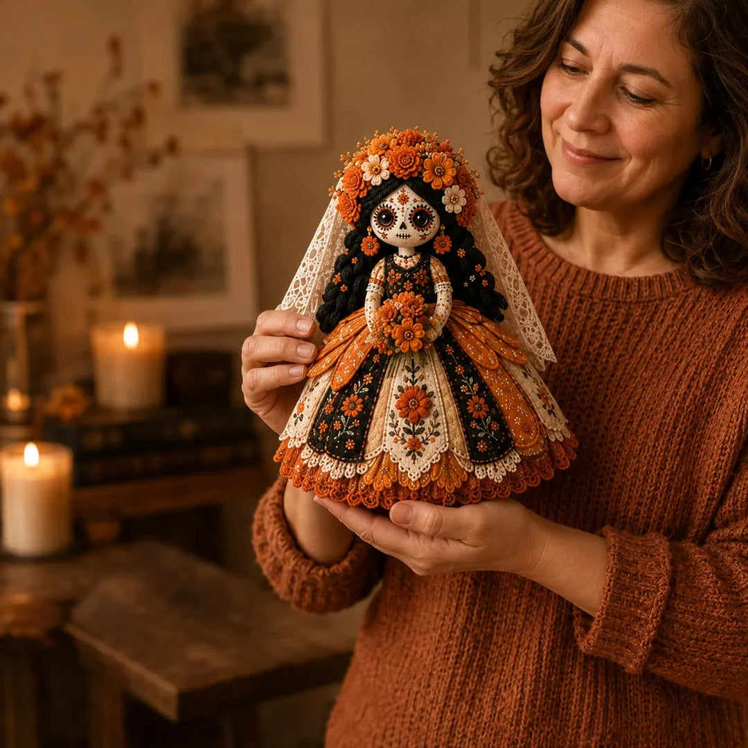 Stitch &amp; Story – Day of the Dead Patchwork Doll DIY Craft Kit for Beginners