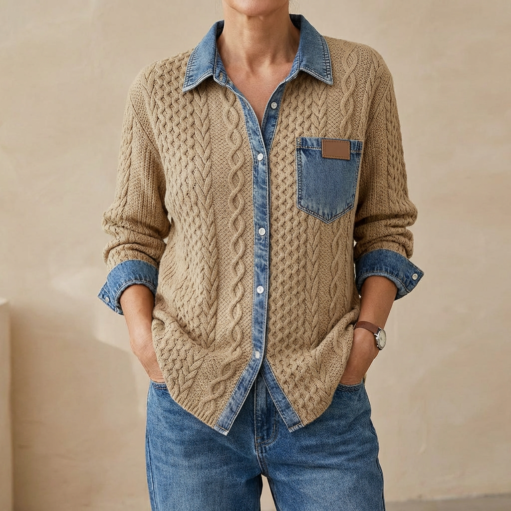 Diane Knit Denim Shirt – Relaxed Style with Everyday Comfort