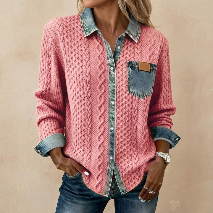 Diane Knit Denim Shirt – Relaxed Style with Everyday Comfort