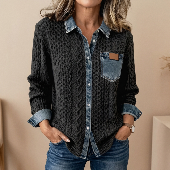 Diane Knit Denim Shirt – Relaxed Style with Everyday Comfort