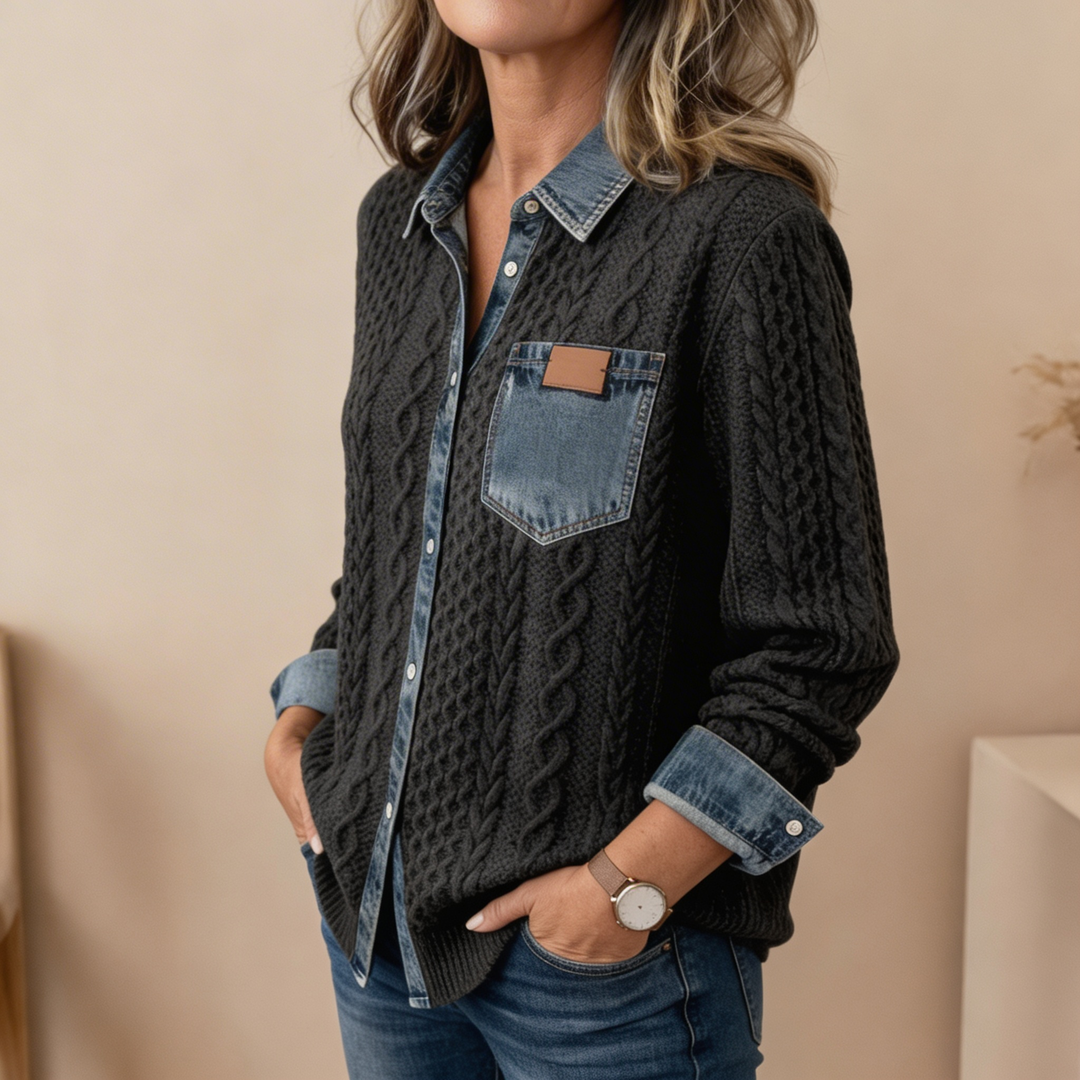 Diane Knit Denim Shirt – Relaxed Style with Everyday Comfort