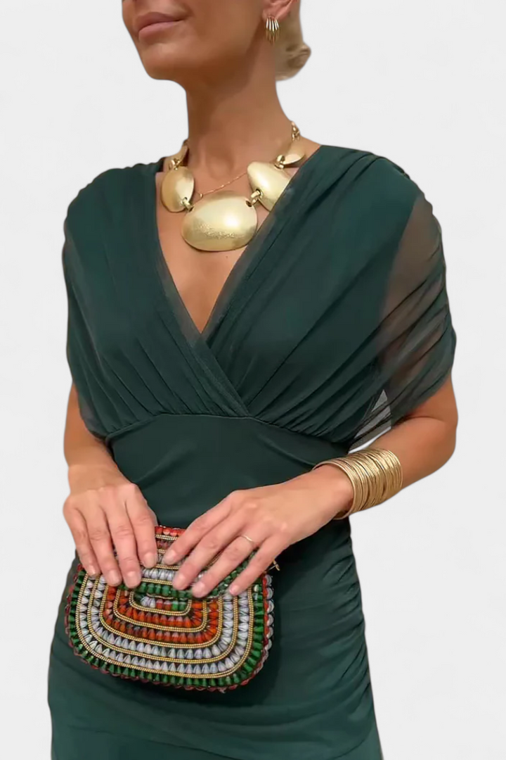 Alondra | Robe longue fleurie avec col en V