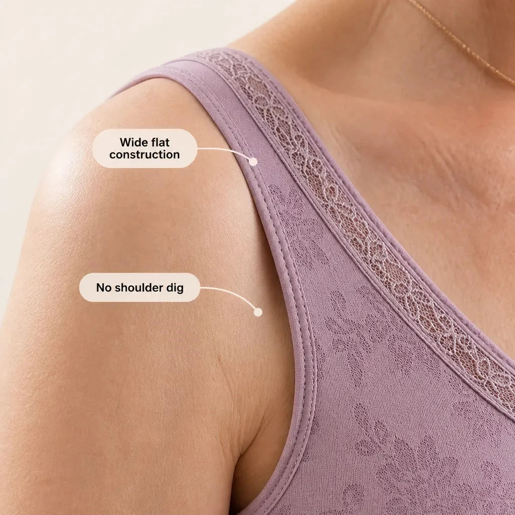 Aluvelle – Wireless Lift Bra with Breathable Mesh &amp; Lace V-Neck