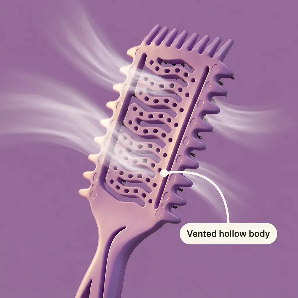 Curliza – Ventilated Curly Hair Brush with Boar Bristles for Defined Ringlets