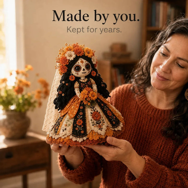 Stitch &amp; Story – Day of the Dead Patchwork Doll DIY Craft Kit for Beginners