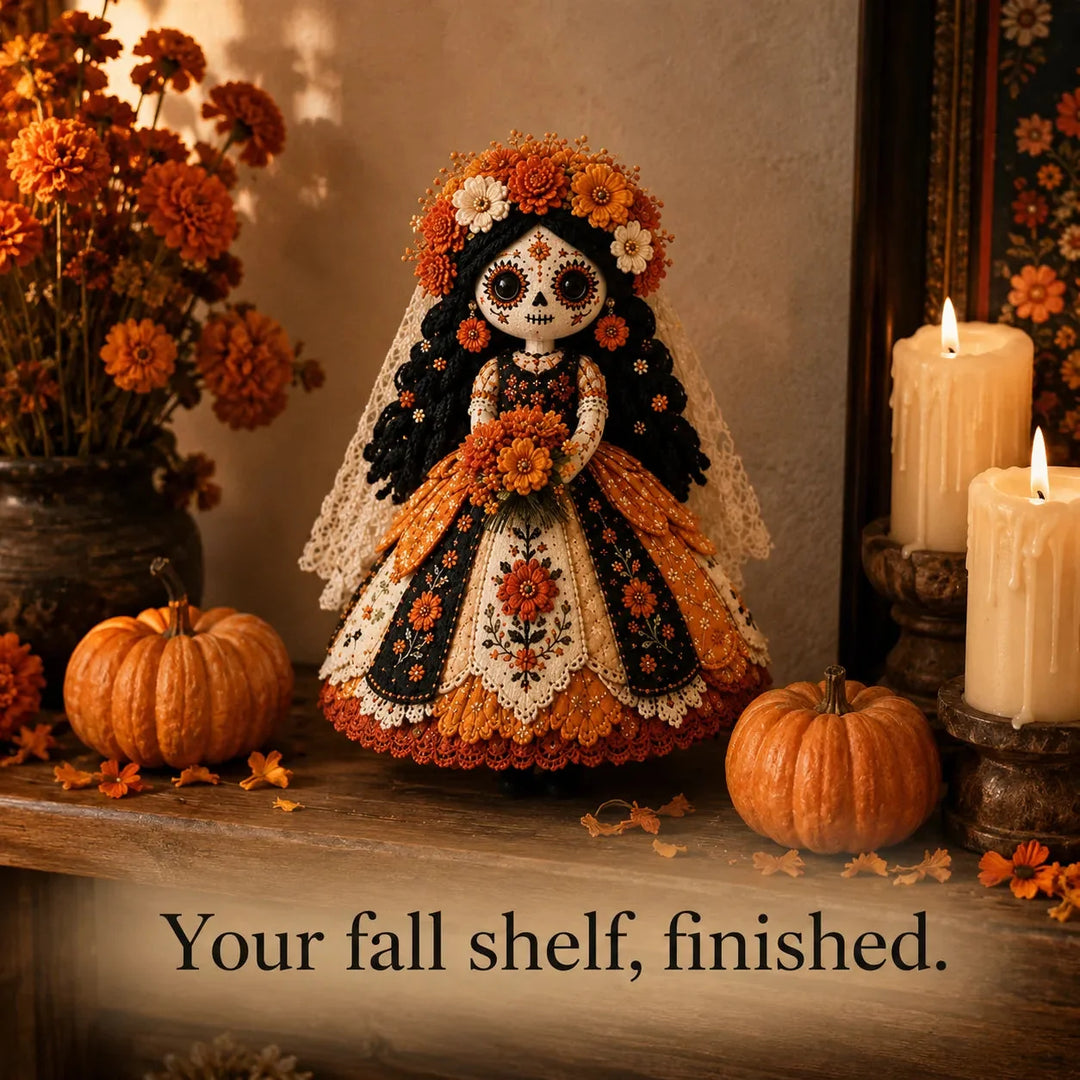 Stitch &amp; Story – Day of the Dead Patchwork Doll DIY Craft Kit for Beginners