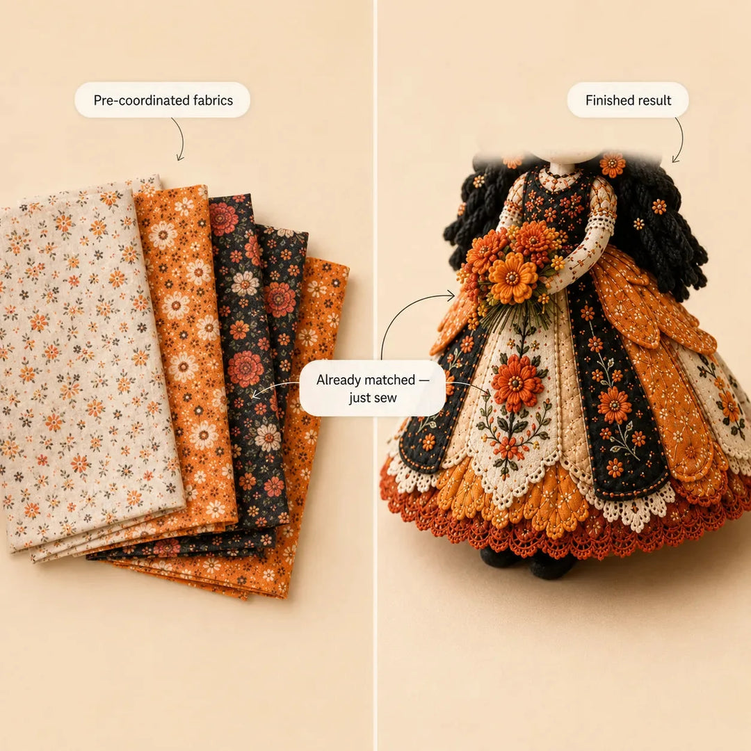 Stitch &amp; Story – Day of the Dead Patchwork Doll DIY Craft Kit for Beginners