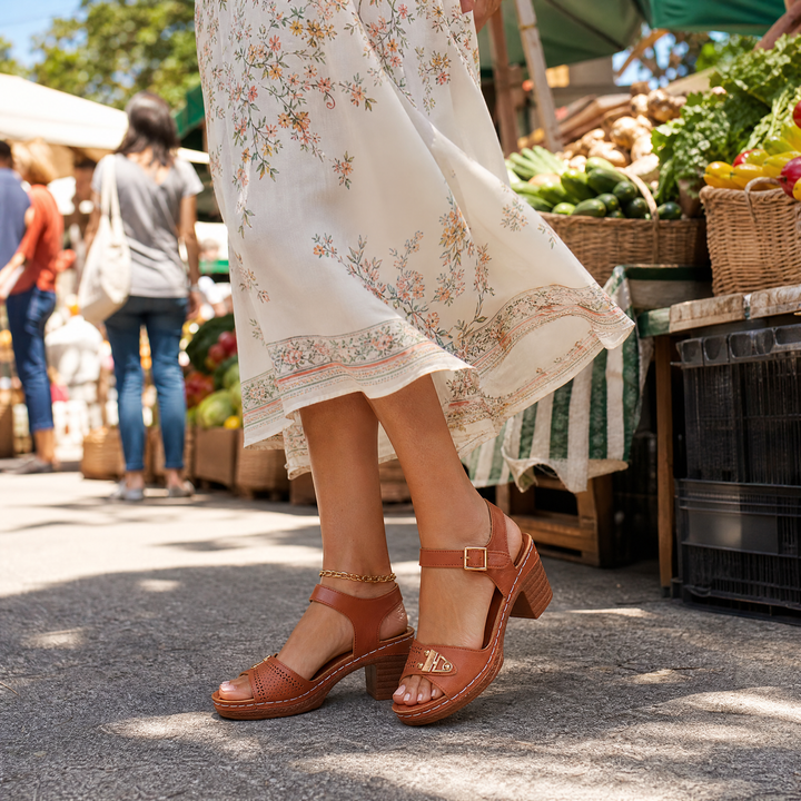 Luna Cushioned Block Heel Sandals for All-Day Wear