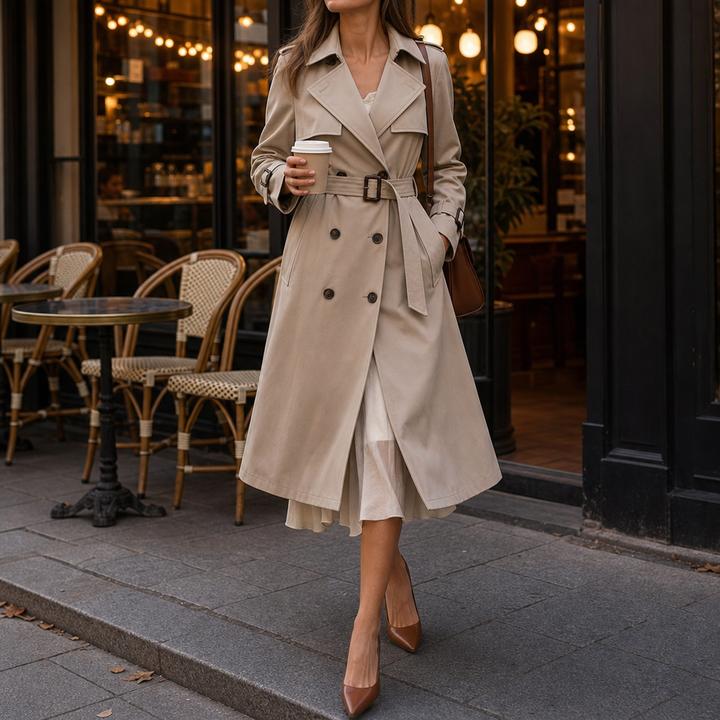 Winterly – Belted Mid-Length Structured Trench Coat
