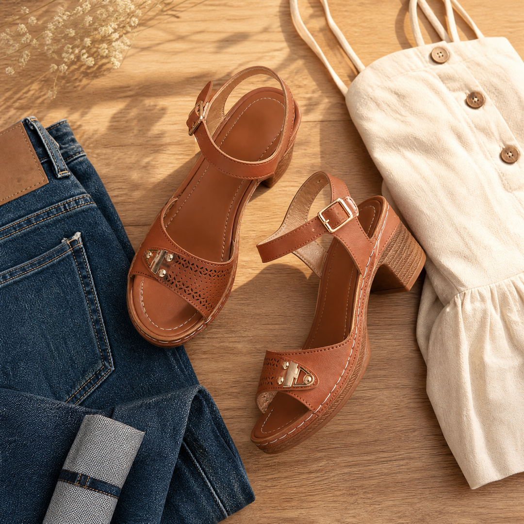 Luna Cushioned Block Heel Sandals for All-Day Wear