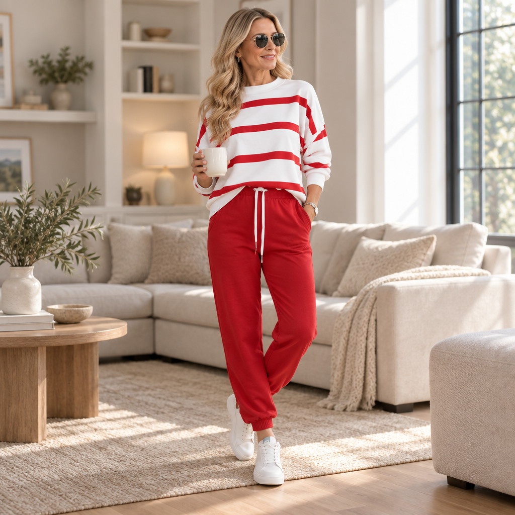 Effortlyn – Striped Two-Piece Jogger Set