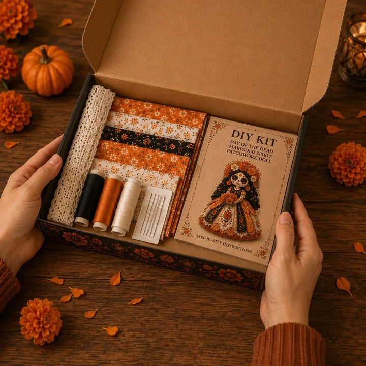 Stitch &amp; Story – Day of the Dead Patchwork Doll DIY Craft Kit for Beginners