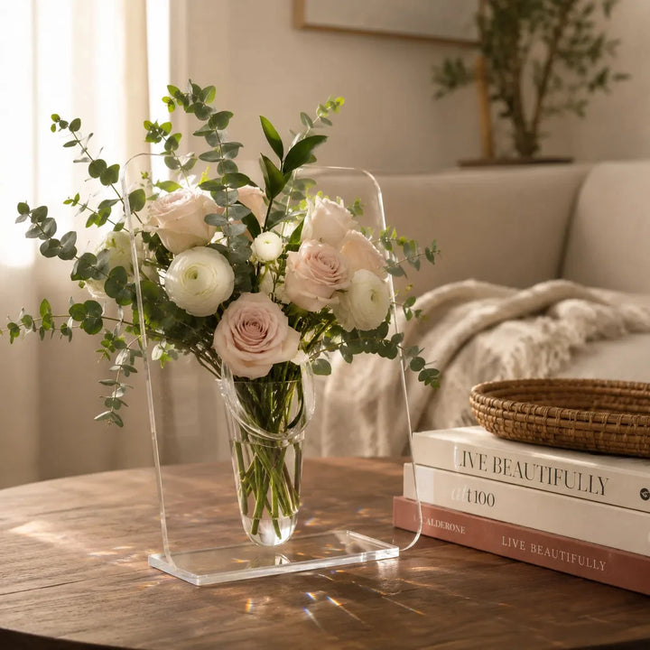 Belavera – Clear Acrylic Frame Vase for Flowers, Modern Picture
