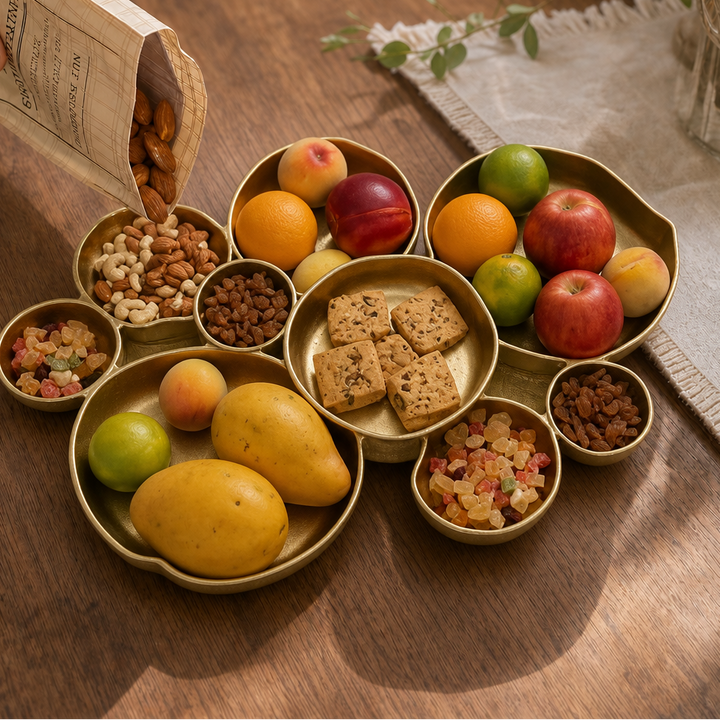 Clusterware – Nine-Bowl Clustered Metal Serving Tray