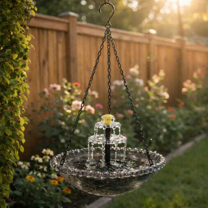 Avelora – Solar Hanging Bird Bath Fountain with Two-Tier Cascade
