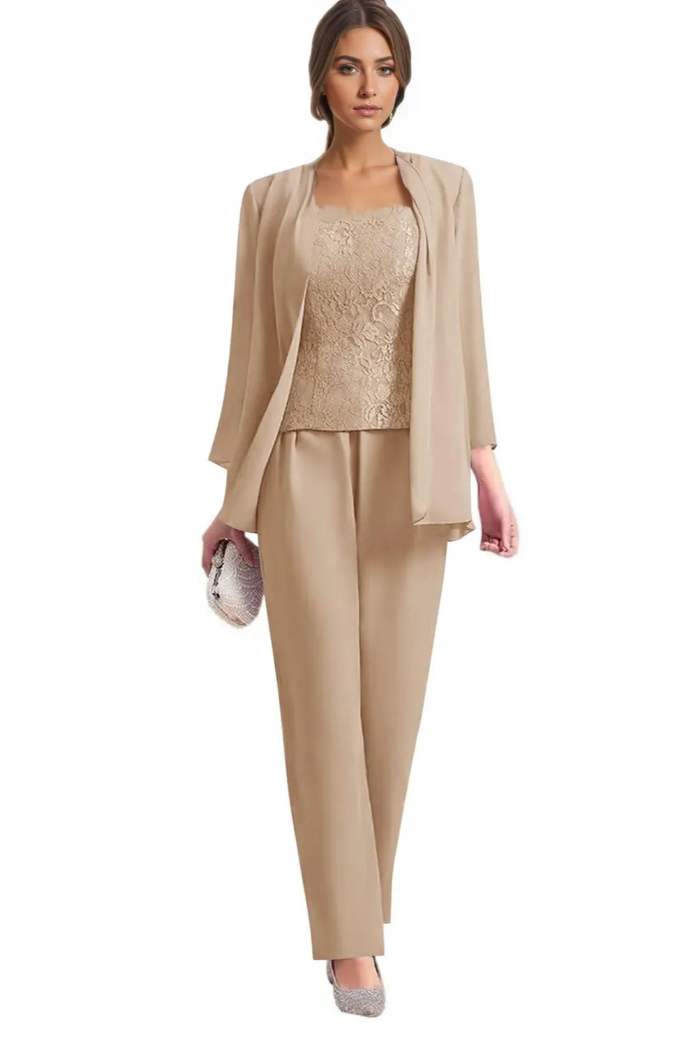 Tailleur-pantalon de cérémonie 3 pièces élégant
