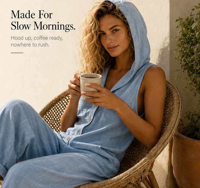 Solenya - Hooded Sleeveless Jumpsuit