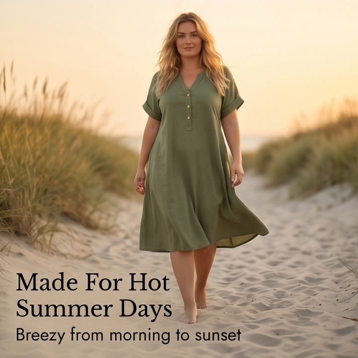 Sunhara – Breezy V-Neck Boho Sundress with Pockets