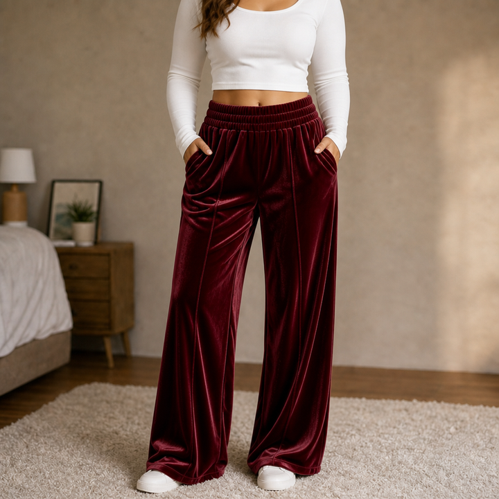 Velvara – Velvet Like Wide-Leg Trousers