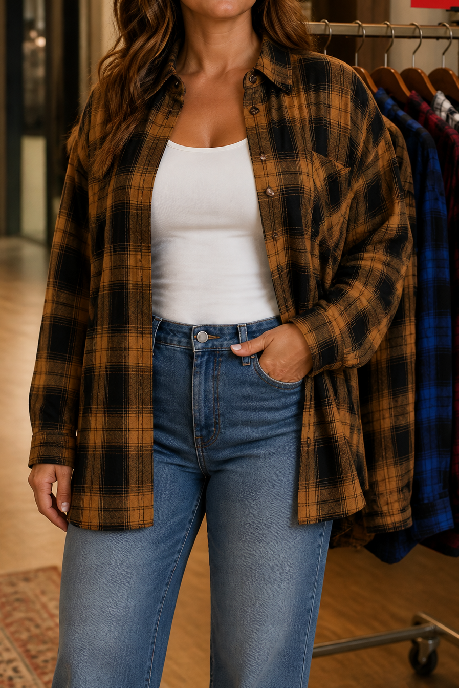 Overshirt &amp; Co – Oversized Buffalo Plaid Flannel Shacket