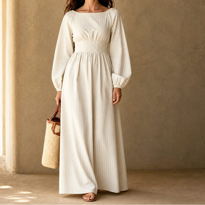Wovelle – Smocked-Waist Pleated Maxi Dress