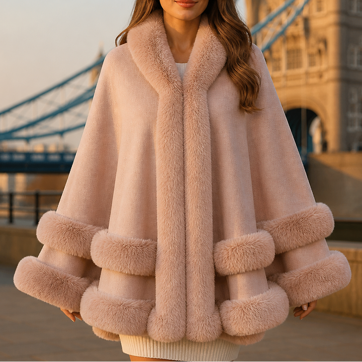 Wearbella – Trimmed Hooded Knit Cape Coat