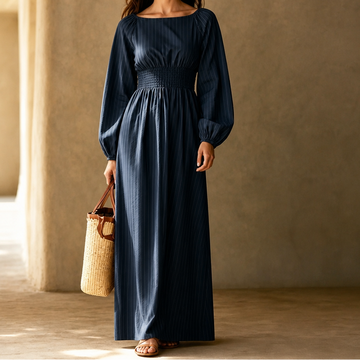 Wovelle – Smocked-Waist Pleated Maxi Dress