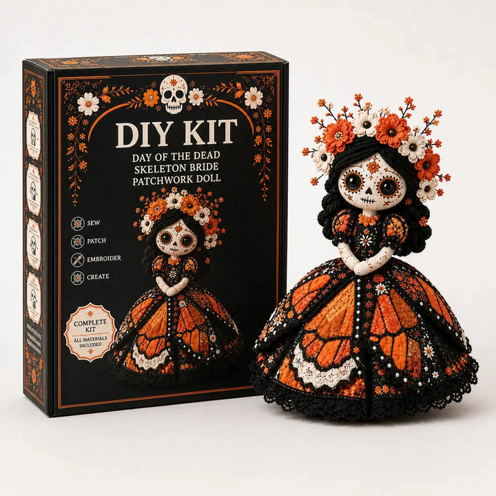 Stitch &amp; Story – Day of the Dead Patchwork Doll DIY Craft Kit for Beginners